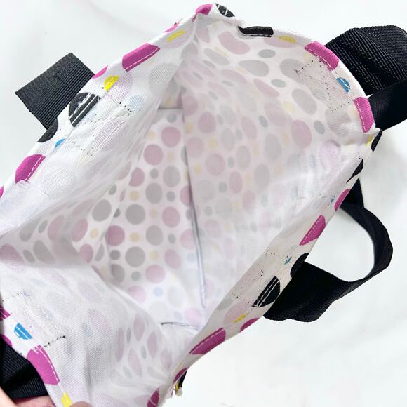 Vans Canvas Reusable Market Everyday Tote Bag Medium Polka Dot Pink Yellow Blue - Picture 6 of 9